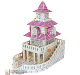3d木质立体拼图城堡小孩玩具积木木质拼插模型木制组装魔法小木屋
