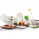 纯白简约无铅骨瓷中式日式创意瓷器餐具碗碟套装特价套餐碗 盘子