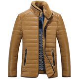 冬季男士皮衣韩版修身款新到商品高档皮质真皮羽绒服男 短款外套