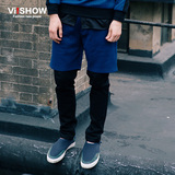 viishow2016春装新款休闲长裤 韩版男式假两件休闲裤运动裤打底裤