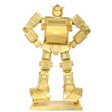 纸盒精装金属diy拼装模型3D立体拼图变形金刚 大黄蜂 金色英文版