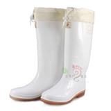 正品双星男女高筒白色食品雨鞋加棉保暖卫生雨靴防滑水鞋耐酸碱油