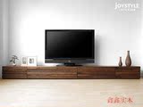 纯实木电视柜日式白橡木电视柜伸缩组合电视柜北欧风格电视柜
