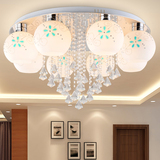 北欧吸顶灯客厅灯简约现代大气圆形玻璃水晶灯具创意餐厅灯卧室灯