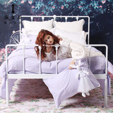 淑女屋床上用品公主风纯棉床上被套四件套全棉纯色床单1.5 1.8米