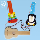 白坯吉他儿童DIY手工制作木质白坯六弦琴音乐吉他幼儿材料批发