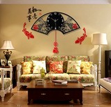 扇形中国风复古中式时钟 挂钟客厅现代客厅创意 亚克力石英壁钟
