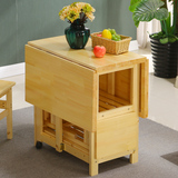 特价包邮折叠餐桌实木简约现代长方形松木折叠桌宜家小户型吃饭桌