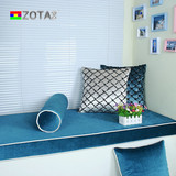 蓝色欧式高密度海绵飘窗垫窗台垫子订做沙发垫榻榻米坐垫定做加厚