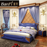 班菲 北欧皮床真皮床1.8米皮艺软床双人床小户型婚床实木框架床