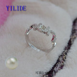 925纯银电镀白金正品珍珠戒指唯美立体手饰指环空托在厂家直销