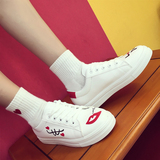 白色球鞋韩版潮平底低帮休闲女版帆布鞋系带女式学生防滑运动鞋单
