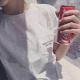 夏季新品韩国超百搭显瘦小口袋鳄鱼图案字母竹节棉圆领短袖T恤女