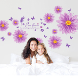 客厅婚房沙发电视背景墙贴卧室床头贴花墙壁装饰贴纸紫色花朵