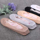 6双蕾丝船袜女防滑硅胶夏季超薄款韩国袜子女短袜浅口隐形豆豆鞋