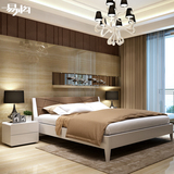 易构板式床现代简约小户型烤漆软靠成人婚床1.5米1.8米卧室双人床