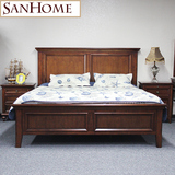 美式床实木乡村床仿古家具床双人床1.8米新古典家具全实木床1.5米