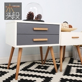 北欧宜家纯实木简约现代床头柜日式风格带抽屉边几角几可定制