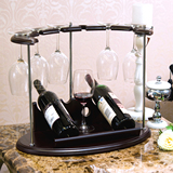 欧式红酒架 创意时尚酒瓶架 红酒高脚杯架 木质小吧台