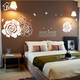 雅致花朵墙纸贴画现代卧室床头温馨墙贴电视背景墙玫瑰花装饰贴纸