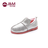 jm快乐玛丽儿童鞋2015冬季新品 平底套脚防滑耐磨加绒61738C