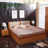 实木床双人床中式床框架金柚木1.5米1.8米床箱体床婚床209