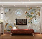 浮雕高清福字牡丹3D大型壁画电视背景影视墙壁纸墙纸客厅无缝墙纸