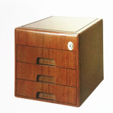 包邮高档木质三层柜桌面收纳箱 创意文件时尚资料储物柜 办公家用