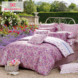 梦洁保暖植物花卉专柜床单被套床上用品四件套纯棉婚庆厂价直销