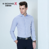 K-boxing/劲霸男装长袖衬衫 商务男士优雅衬衫 秋冬修身翻领衬衣
