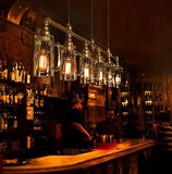 韩都酒瓶灯瓶子玻璃吊灯loft工业风格酒吧咖啡厅复古灯饰水管吊灯