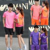 2015年新款李宁羽毛球服男款女装情侣装套装球衫 橙紫粉 团购印字