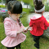 女童秋冬装儿童抓绒长袖加厚开衫1234岁儿童纯色连帽保暖上衣童装