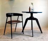 欧美式工业loft餐椅复古休闲创意椅个性靠背椅铁艺实木餐桌椅组合