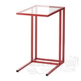 宜家代购IKEA 维特索笔记本电脑支架会议电脑桌边桌 黑/红色 玻璃