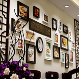 木林森创意实木照片墙客厅背景相框组合高档相片中国风装饰画包邮