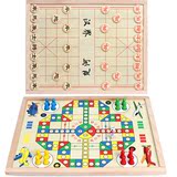 儿童玩具木制飞行棋象棋 幼儿园宝宝益智力木质亲子桌面游戏礼物