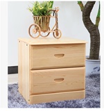 松床头简约现代2门松木组装储物柜 实木床头柜 简约收纳柜 特价