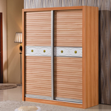 宜家推拉滑移门大衣柜 板式实木质趟门整体衣柜组合组装卧室家具