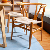 Y椅叉骨椅水曲柳家具设计师餐椅子北欧宜家休闲实木椅子中式简约
