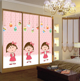 彩绘艺术玻璃贴膜复古欧式彩色窗户儿童玻璃定制衣柜门贴纸小丸子