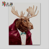 diy数字油画 手绘风景动物 装饰画 手工填色画 鹿系列