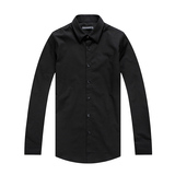 GXG男装 2015冬季商场同款 男士黑色精致长袖衬衫#54103136