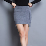 韩版打底包臀裙半身裙秋冬新款弹力毛线女针织短裙子冬季一步裙