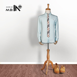 MBIN+男士长袖衬衫新款春装男装衬衣韩版修身英伦牛津纺