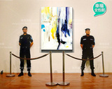 纯手绘实拍来图定制大幅现代简约抽象油画餐厅玄关背景墙艺术挂画
