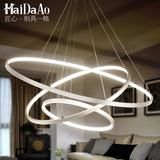 简约led客厅吊灯创意个性后现代创意卧室灯铝材圆圈环形餐厅灯具