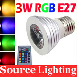 led节能灯泡射灯 RGB七彩光源彩色灯杯E27灯杯射灯 遥控变色