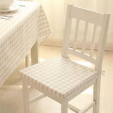 坐垫餐椅垫拉链可拆洗纯棉飘窗可定制浅咖格子海绵椅垫