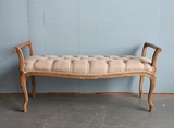 欧式床尾凳美式实木换鞋凳沙发凳长凳子法式外贸原单实木床尾凳